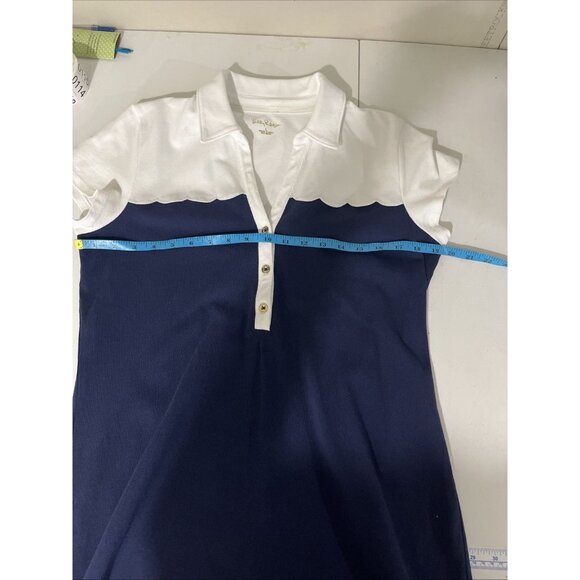 Lily Pulitzer Cotton Blue & White Nautical Golf Dress Women's Size L - Picture 9 of 11